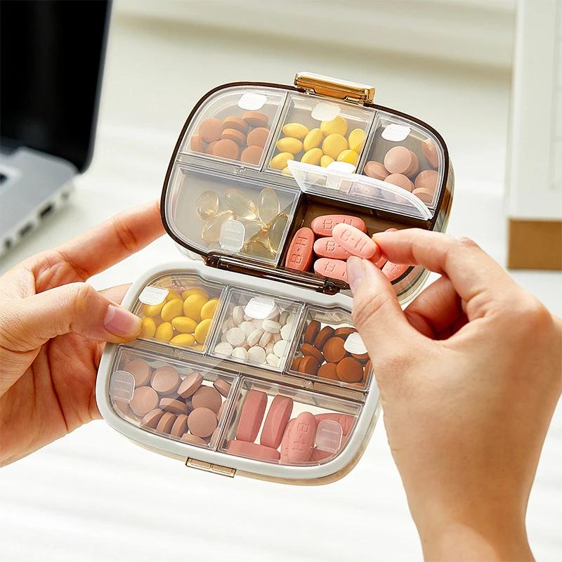 Weekly Pill Case Waterproof Pill Box Portable Travel Pill Organizer with 10 Compartments Medicine Organizer Plastik Box