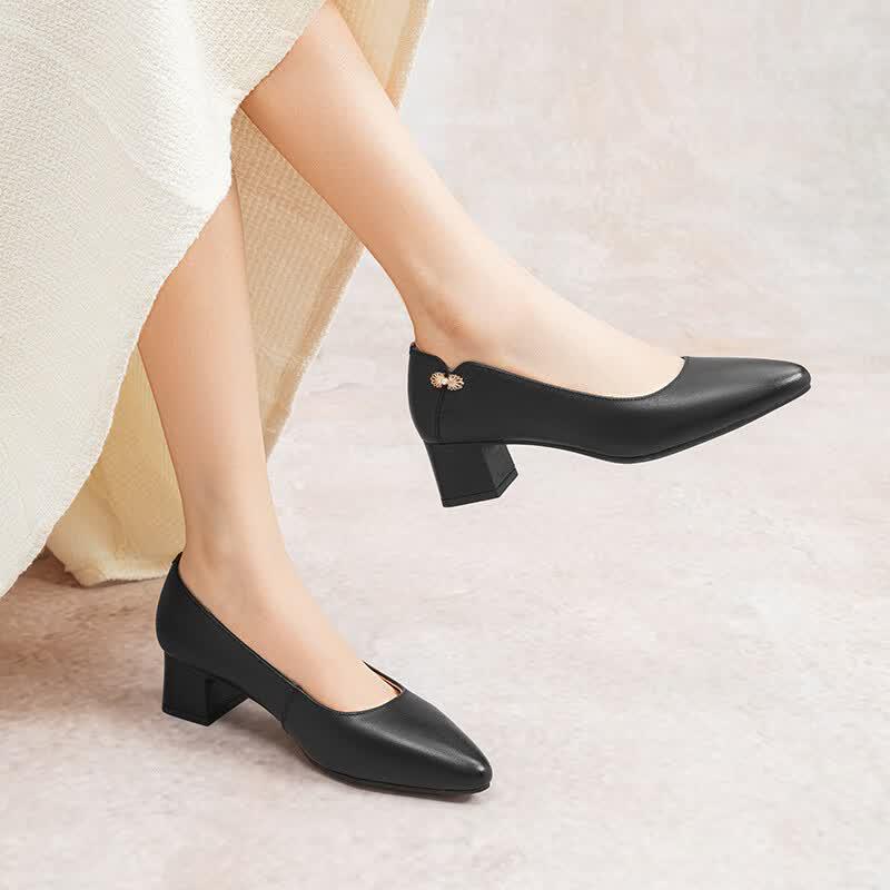 RED DRAGONFLY Women's Chunky Heel Pumps WLB15058