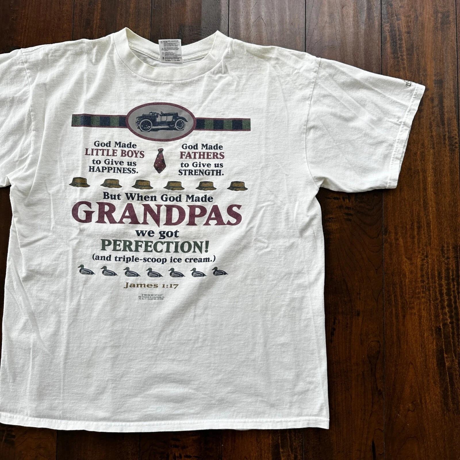 Grandpa Funny Vintage T Shirt Tultex Creepy Great Humor Perfection Ice Cream L