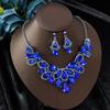 Elegant Rhinestone Water Drop Necklace Set - High-End European & American Court Style Jewelry for Women