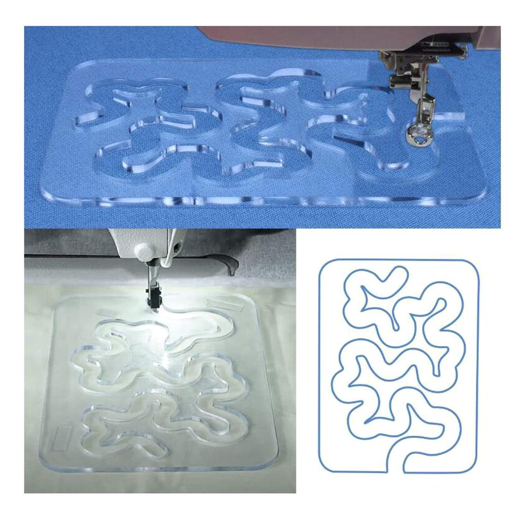 Free Motion Quilting Templates Transparent Acrylic Quilting Templates Ruler for Simple Meander and Quilting Designs