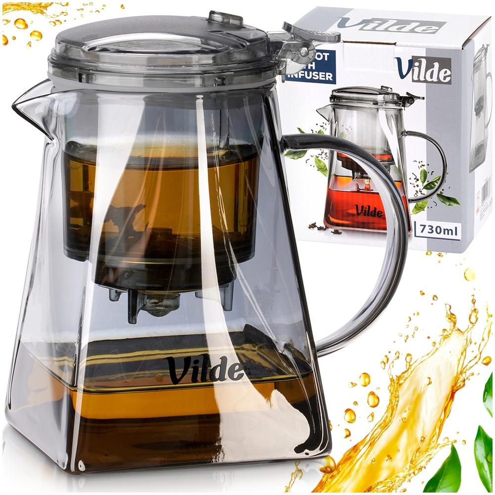 Glass jug with trigger tea infuser 730 ml