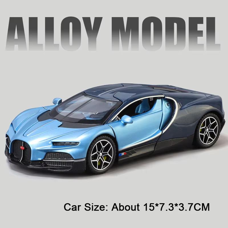 1:32 Tourbillon Atlantic Model Car Toy Openable Hood Exquisite Interior Vehicles Models Sound Light Supercar Collectible Item