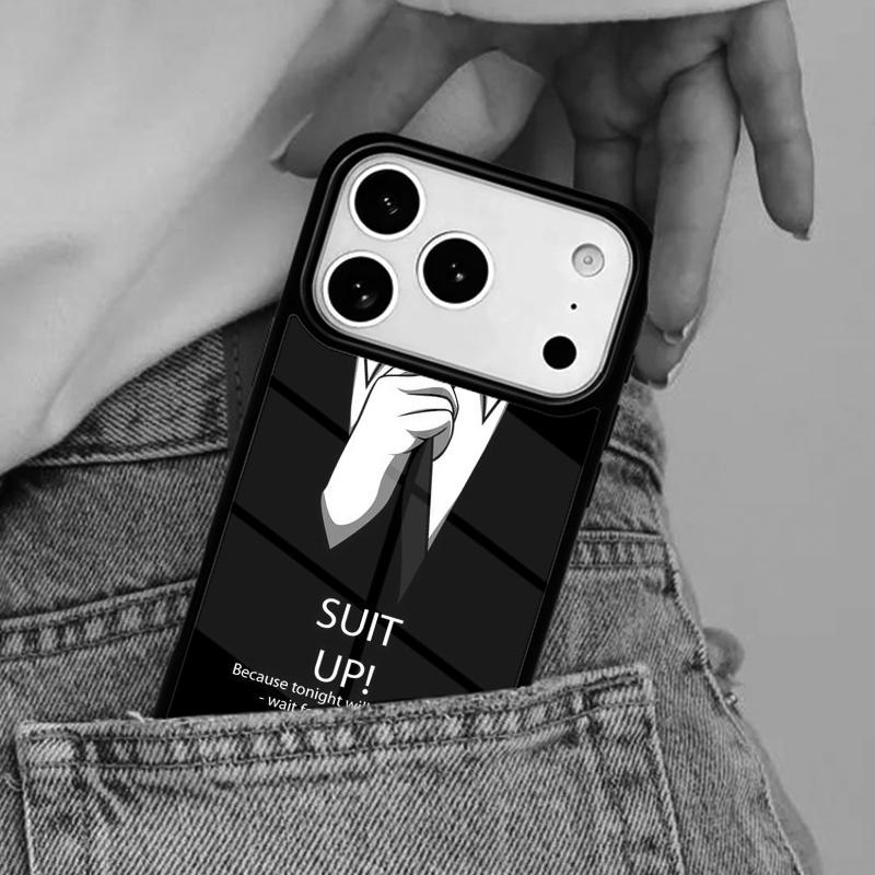 Man Suit Shirt Tie Phone Case for iPhone 17ProMax 12 13 14 15 16e 17 Pro Max Plus Air Cover