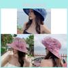 Summer Womens Egon Tulle Flower Large Brim Beach Hat With Sun Protection For Outdoor Travel