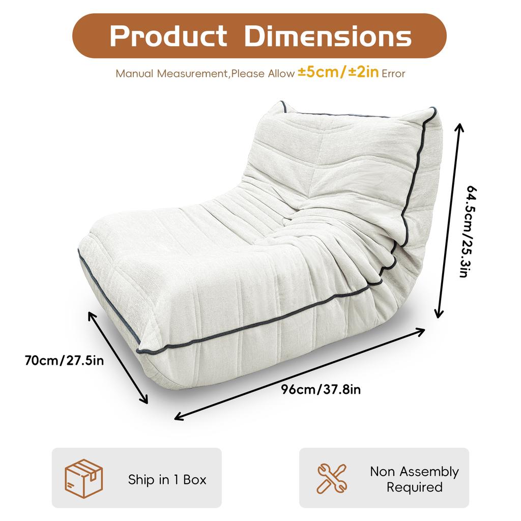 Cute Caterpillar Bean Bag Chair,Bean Bag Sofa, Floor Sofa, Floor Chair with Backrest For Living Room ,Bedroom