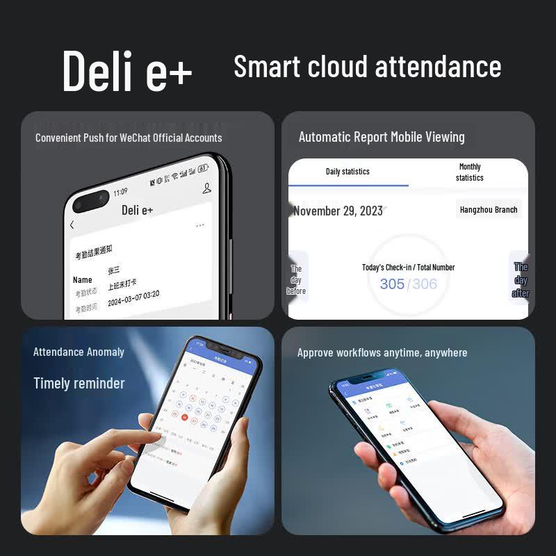 Deli DL-D5S Biometric Cloud Attendance Machine CN Plug (adapter Included)