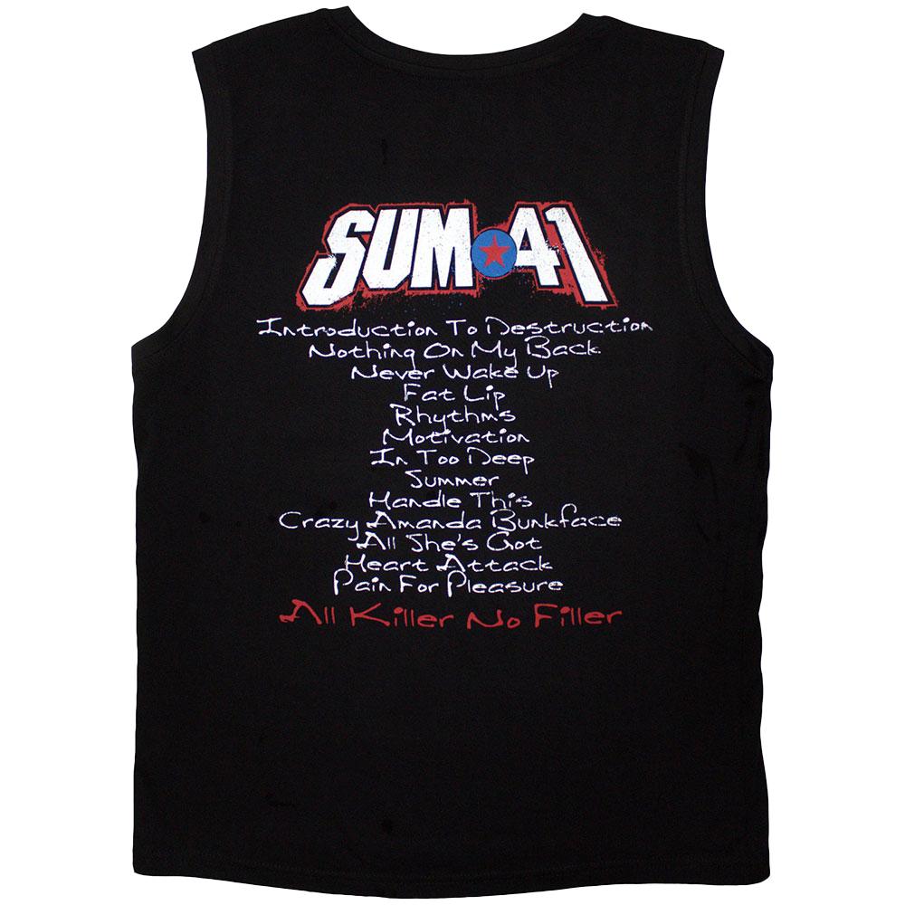 Sum 41 Unisex Adult All Killer No Filler Track List Tank Top