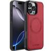 LC.IMEEKE For iPhone 16 Pro Max Magnetic Case Compatible with MagSafe Leather+TPU Back Cover