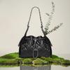 Genuine Leather Quilted Underarm Chain Bag Versatile Large Capacity Caviar Pattern Single Shoulder Bucket Bag Drawstring Bag