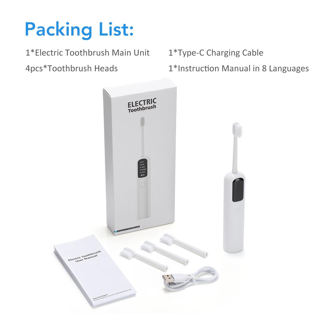 Electric Rotating Toothbrush for Adults with Replace Brush Heads Deep Cleaning Rechargeable Smart Timer Oral Teeth Whitening
