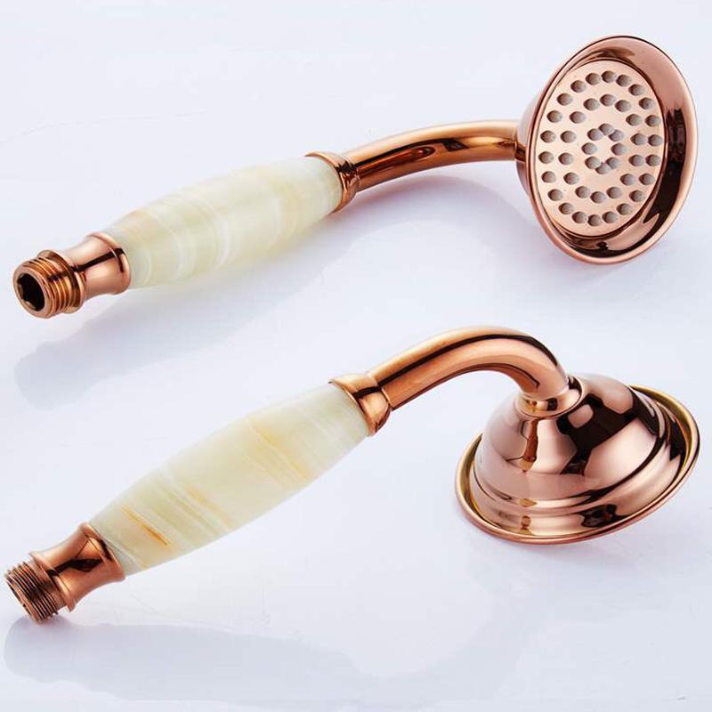 Насадка для душу Рожеве золото Ванна Натуральний нефрит Ручна насадка для душу Спрей Золото