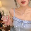 925 Silver Plated Butterfly Necklace Women'S Summer Light Luxury Niche Design Sense High-End Pearl Clavicle Chain Necklace