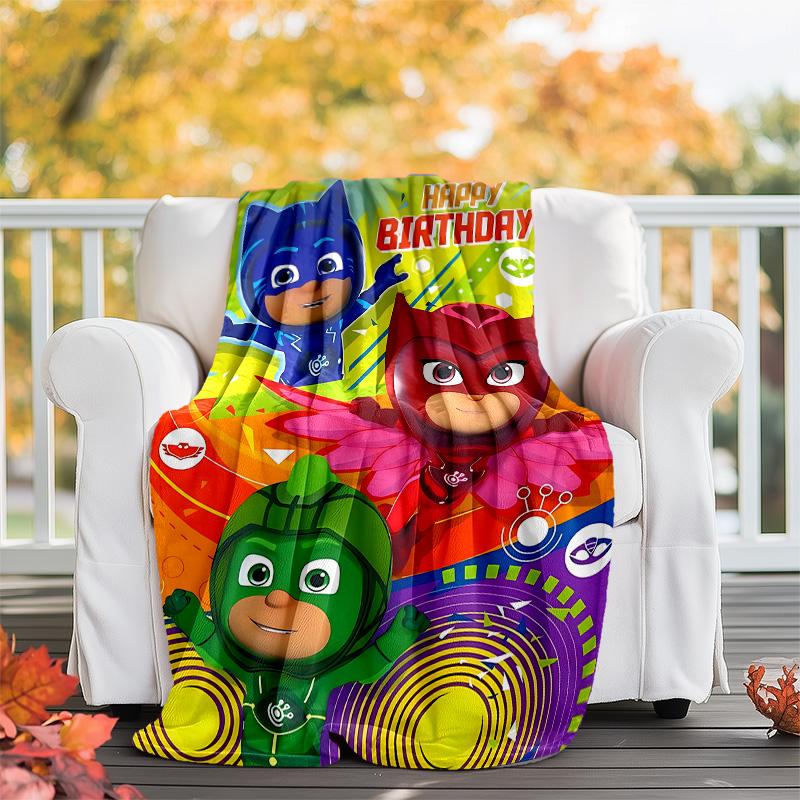 1pc PJ Marks1 Theme Blanket - Digital Print, Polyester, Cozy for All Seasons, Perfect for Outdoor, Camping, and Travel