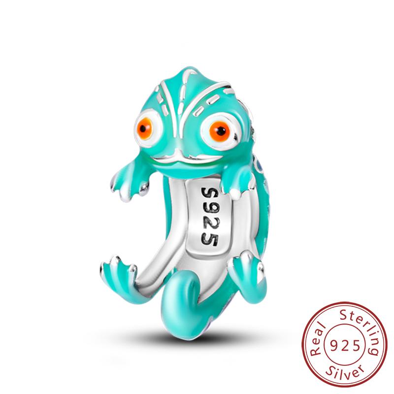 Copper Charms Beads Cute Fire Dragon Shaped Chameleon Charms Fit Original Pendants Bracelet Diy Women Jewelry Gift