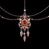 Vintage Hollow Geometry Flower Head Chain Hairbands Bride Hair Accessories Women Layered Tassel Headband Party Ornaments