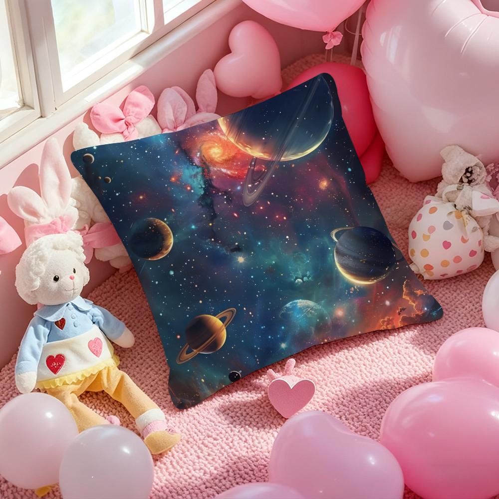 Space Starry Sky Cushion Cover Pattern Printed Pillowcase for Living Room Sofa Cushion Cover & Bedroom Decor