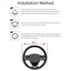 Coprivolante in Pelle PU Stile Fibra di Carbonio 37-38cm Universale Antiscivolo Traspirante per Decorazione Interni Auto