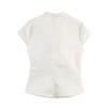 2026 Womens Street Style Satin Top Side Buttons Short Sleeve Stand Collar T Shirt XS-L