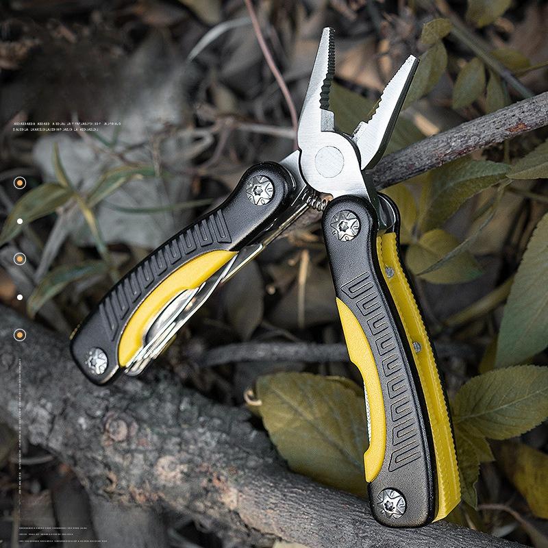 Stainless Steel Outdoor Multifunctional Folding Pliers Portable Multi-purpose Combination Pliers Portable Multi-tool Pliers nero