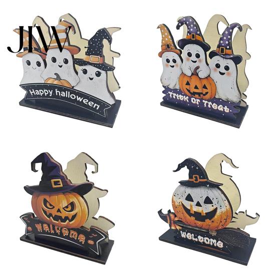 Halloween Napkin Holder Wooden Holder, Ghost Pumpkin Decorative Tabletop Tissue Dispenser, Rustic Kitchen Counter Storage Paper Organizer for Holiday
