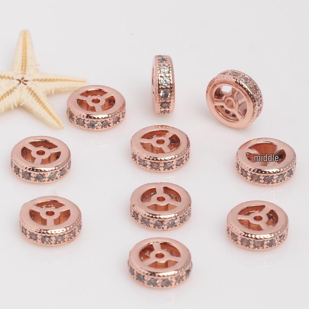 18k Gold-Plated Rhinestone Spacer Beads for DIY Jewelry Making
