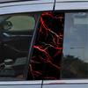 2-teiliger knallroter Blitzwellen-Vinyl-Autoaufkleber einfach auf Glas- und Metalloberflächen anzubringen