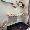 Polite de Cățărare din Lemn pentru Pisici Copac pentru Pisici Montat pe Perete Stâlp de Zgâriat din Sisal Hamac cu Pedale Loc de Joacă pentru Pisoi de Interior Accesorii pentru Pisici