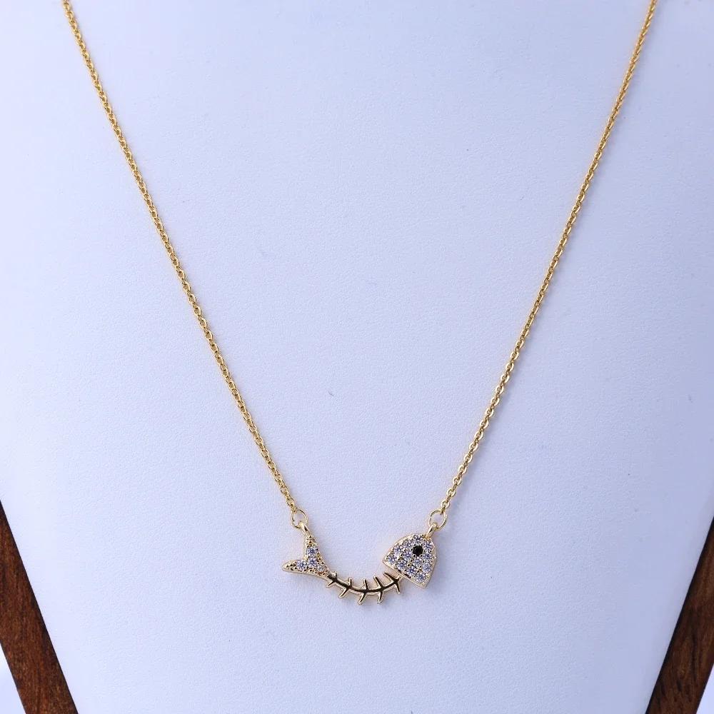 

2025 new fishbone necklace women s instide Internet celebrity niche design sense clavicle chain simple temperament pendant 45