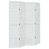 Vidaxl Room Divider, 4-Panel, White, Solid Paulownia Wood