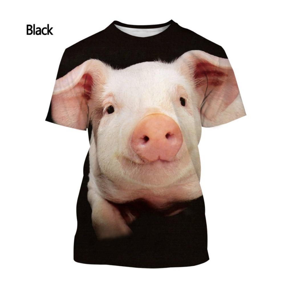 Modă Nouă Drăguț Porc Animal Imprimare 3D Tricou Bărbați și Femei Vară Casual Mânecă Scurtă Streetwear Cămașă Topuri