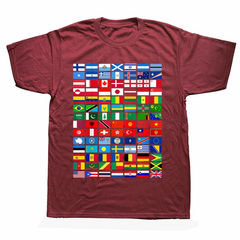 Camisetas divertidas con banderas de los países del mundo, ropa de