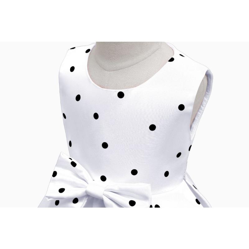 Ärmelloses Polka-Dot Prinzessinnen-Partykleid für kleine Mädchen, formelles Weihnachts-Kleid für Kinder