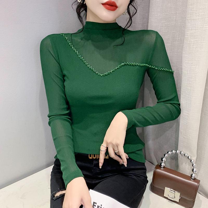 

Зимняя мода полуводолазка с длинным рукавом футболка женственная облегающая универсальная нижняя часть верха 3XL