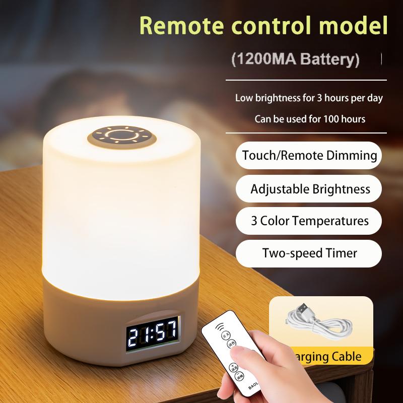 Smart Home LED Night Light Bedroom Sleep Light Eye-Protecting Desk Lamp Student Dorm Charging Bedside Lamp Trending Atmosphere