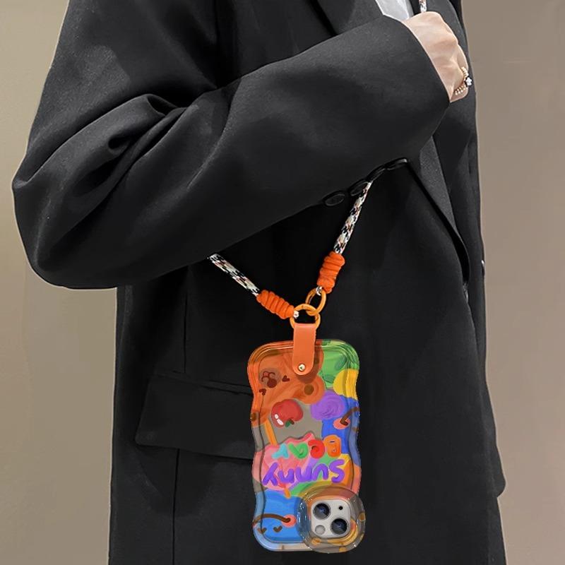 Graffiti Bär Schräges Lanyard für Apple 14 Handyhülle Huawei Mate60 Doppelhalterung Vivo/Xiaomi/oppo
