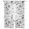 Graffiti Line Stick Tulle Curtains Living Room Kitchen Chiffon Curtain Bedroom Balcony Sheer Curtain Fashion Home Decor