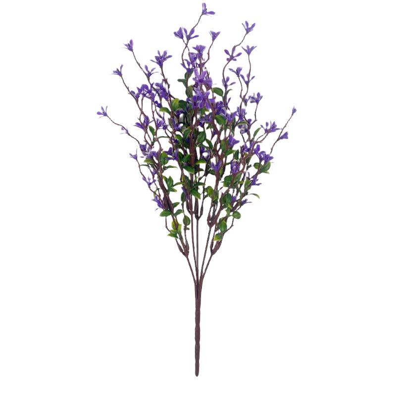 Simulation Artificial 5-Fork Plum Blossom Green Plant Fake Flower Small Fresh Lilac Home Outdoor Decoration