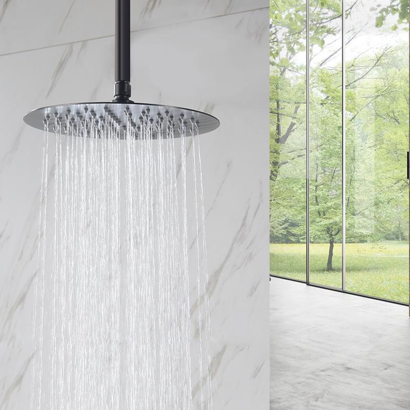 High Quality Brushed Gold 10 Inch Stainless Steel Rainfall Shower Head Bathroom Square Round Showerhead Arm Accessory G1/2