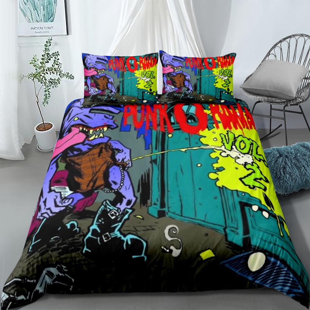Punk o Rama Duvet Cover Set EU Single Double King US Twin Full Queen Size Bedclothes 140x200cm