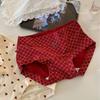Ladies Spring and Autumn New Cotton Antibacterial Crotch Extended Crotch Red Benming Year Flat Angle Briefs