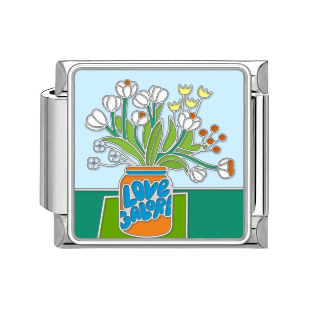 

Цветочный браслет-подвеска Ссылка DIY Итальянский браслет-подвеска Новые украшения для женщин D