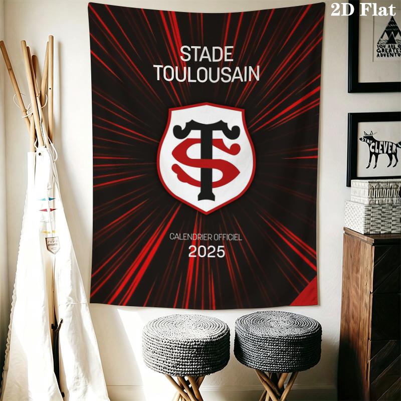 Stade Toulousain Wall Tapestry Aesthetic Wall Hanging Printed Fabric Blanket Decorative Tapestries for Bedroom Living Room Home Decor