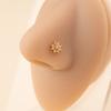 Einfacher und vielseitiger Gold S-Stab Nasenstecker Gebogene Nadel Blumenförmig Diamant Nasenpiercing Nasendekoration Nische Temperament Nasenring