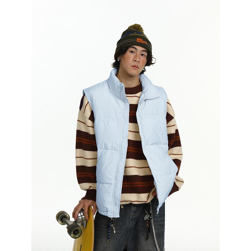 2025 Autumn/Winter Casual Pure Color Warm Down Vest Cape