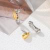 European and American Bestseller Two-tone Waterdrop Personalized Earrings with Fashionable Metal Patchwork Texture Earrings