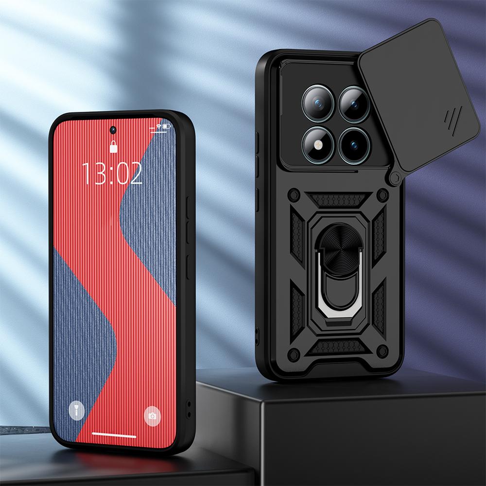 KEYSION Shockproof Case for Redmi Note 15 Pro 4G 15 Pro+ 5G Slide Camera Lens Protection Ring Stand Phone Cover for Redmi Note15