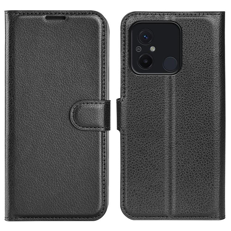 

Защитный чехол для телефона Xiaomi Redmi 12C 4G с текстурой личи, кожаный флип-чехол с защитой от царапин, кошелек-подставка