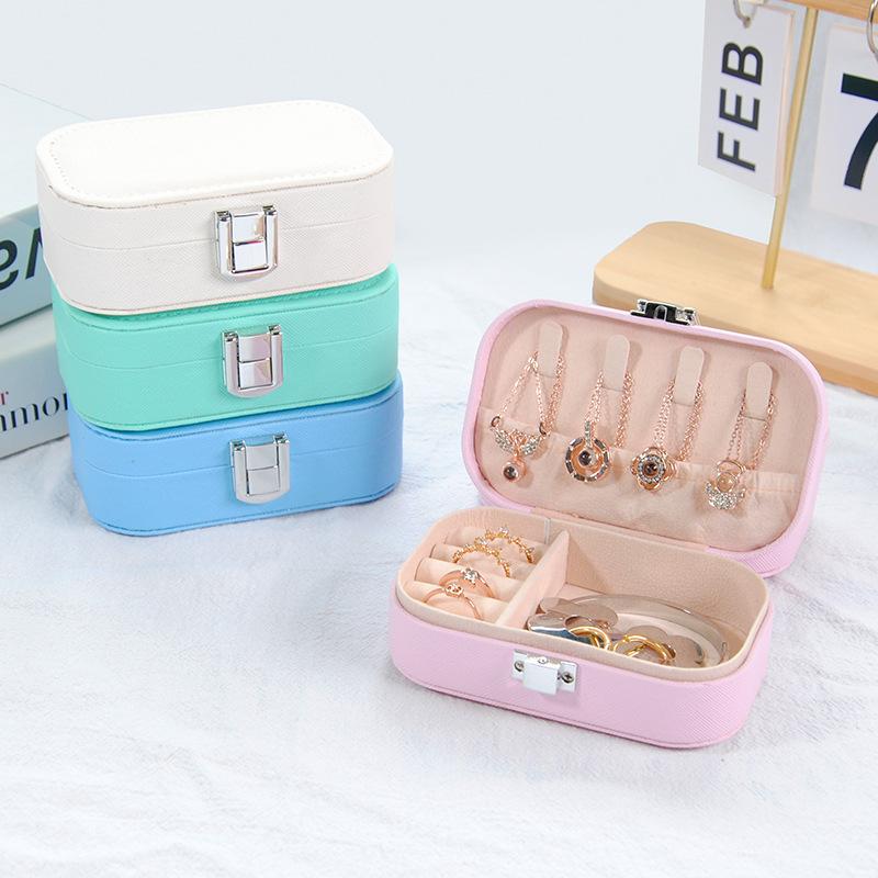 Einfache Druckknopf Schmuckaufbewahrungsbox Koreanische Version Tragbare Ohrringe Aufbewahrungsbox Halskette Ringbox