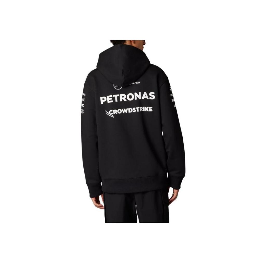 Adidas X Mercedes-Amg Petronas F1 Team Ss25 Comfortable Versatile Casual Striped Long Sleeve Sweatshirt Men sweatshirt Black JW5385